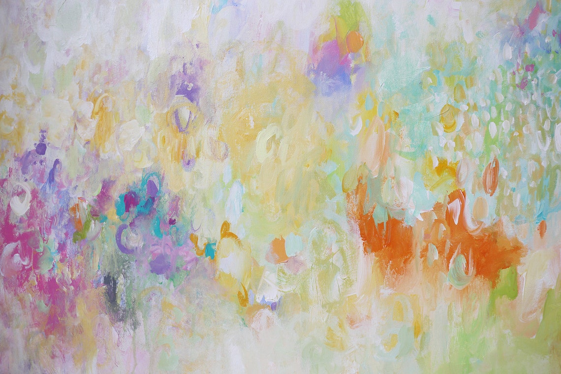 Soft Color Abstract Painting contemporary Wall Artcolorful Etsy