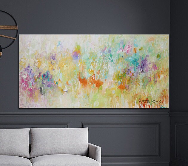 Soft Color Abstract Painting contemporary Wall Artcolorful Etsy Australia