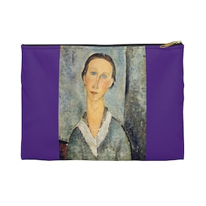 Vintage Woman Painting Accessory Pouch, Makeup Bag, Cosmetic Case, Travel Organizer, Toiletry Bag