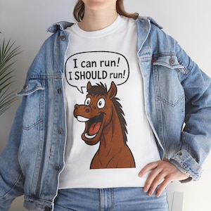 面白い馬のTシャツ 漫画ミームグラフィックジムユーモアTシャツ