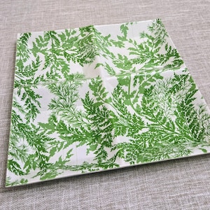 Vintage Boho Melamine 9.75&quot; 4 Section Tray with Green Ferns.