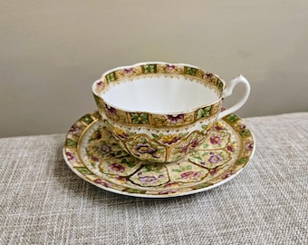 Vintage Royal Albert Crown China Teacup and Saucer.