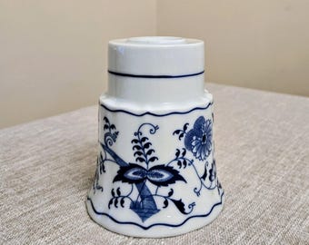 Vintage Blue Danube Porcelain Blue Onion Candle Holder.