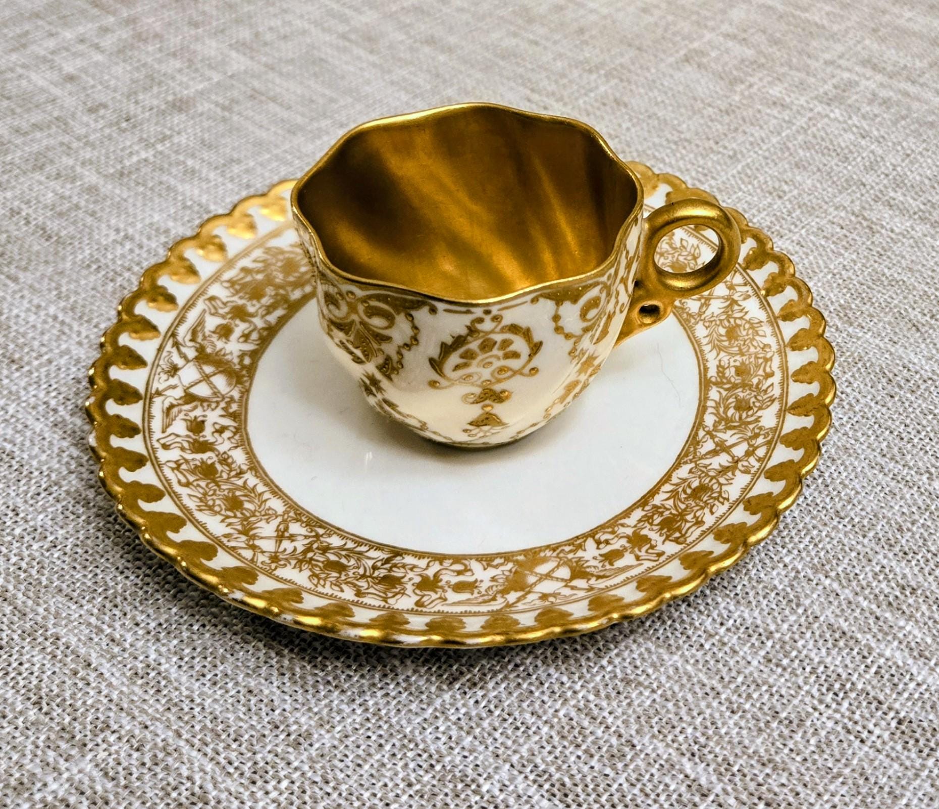 Vintage Coalport Bone China Demitasse Cup & Cauldon Saucer Set - Etsy