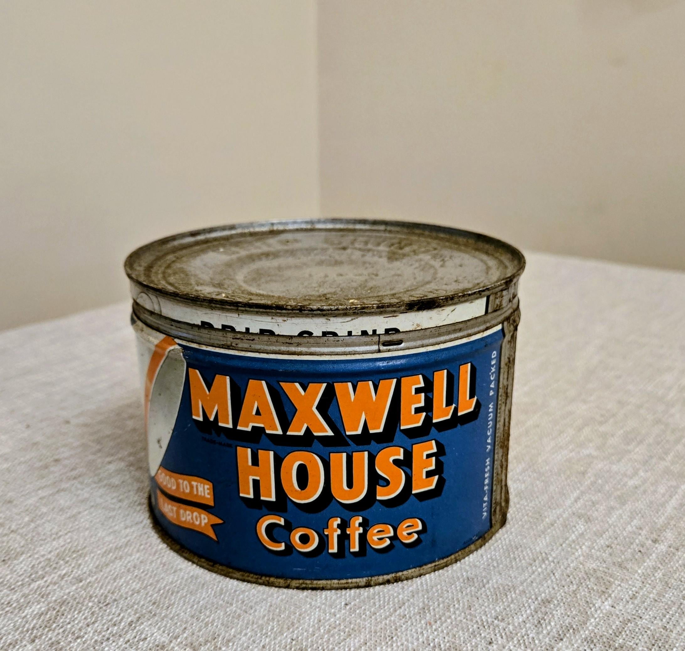Vintage Maxwell House Tin Can - Etsy