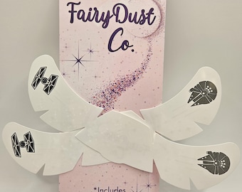 Tatuaje temporal facial de batalla galáctica que brilla en la oscuridad (paquete de 2)