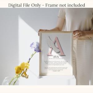 Personalized Name Meaning Print: Christian Bible Verse, Angel Letter (Digital Download)