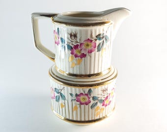 Vintage Sadler Stackable Creamer & Sugar Set Made in England