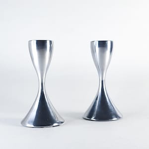 2 MCM Aluminum Candlestick Holders