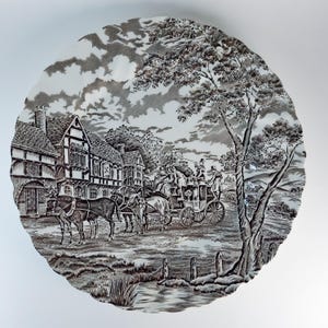Vintage Myott Royal Mail Plate: English Countryside Transferware