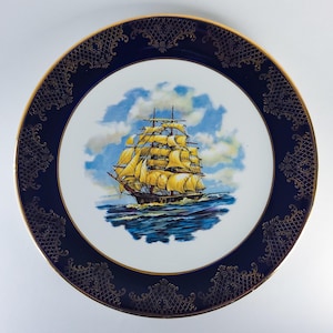 Vintage Royal Falcon Ware Plate, Nautical Decor
