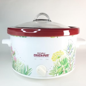 Vintage Rival Crock-Pot: Floral Botanical Slow Cooker, 3.5 Qt