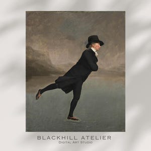 Henry Raeburn Art Print – The Skating Minister | 18th Century Scottish Portrait | Iconic Winter Scene Wall Art | Digital Download Print