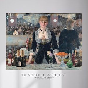 Édouard Manet Art Print – Bar at the Folies-Bergère | Vintage Parisian Woman Wall Art | Classic Impressionist | Digital Download Print