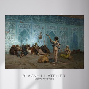 The Snake Charmer Art Print: Vintage Orientalist Painting (Digital Download)