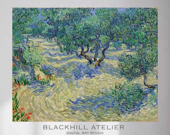Van Gogh Olive Orchard Print: Post-Impressionist Landscape (Digital Download)