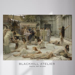 Lawrence Alma-Tadema Art Print – The Women of Amphissa | Vintage Romantic Woman Wall Art | Classic Victorian Painting | Digital Download