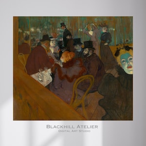Henri de Toulouse-Lautrec Art Print – At the Moulin Rouge | Impressionist Paris Wall Art | Vintage Printable Painting | Digital Download