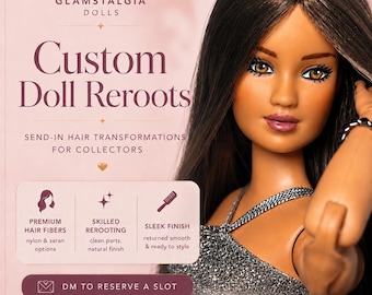 Custom Doll Reroot Service – Send-In Doll or Head, Buyer Hair Option