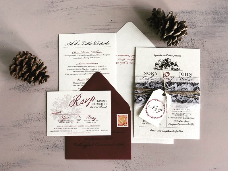 Vintage Wedding Invitation Sample Vintage Wedding Etsy