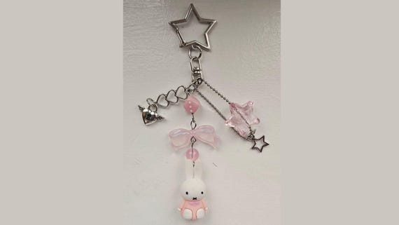 Miffy Bunny Keychain Kawaii Cartoon Bag Charm
