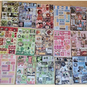 Japanese Retro & Kawaii Sticker Pack | Scrapbook, Journaling, Planner Stickers