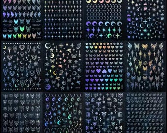 Paquete/set de pegatinas holográficas para uñas