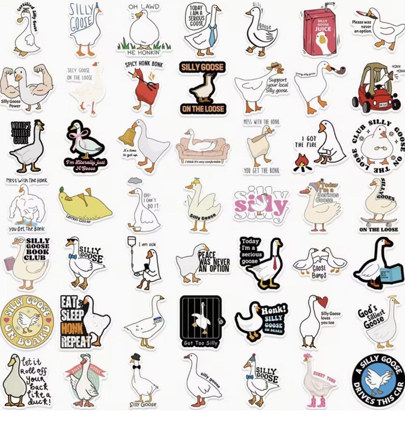 50pcs Funny Silly Goose Meme Stickers image 3