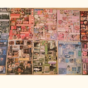 kawaii Japanese/Korean stickers aesthetic-Japanese Aesthetic Sticker Pack | Scrapbook, Journaling, Kawaii Collage Stickers
