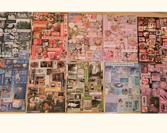 Y2K kawaii Japanse/Koreaanse stickers esthetisch-Japans esthetisch stickerpakket | Plakboek, dagboek, kawaii-collagestickers