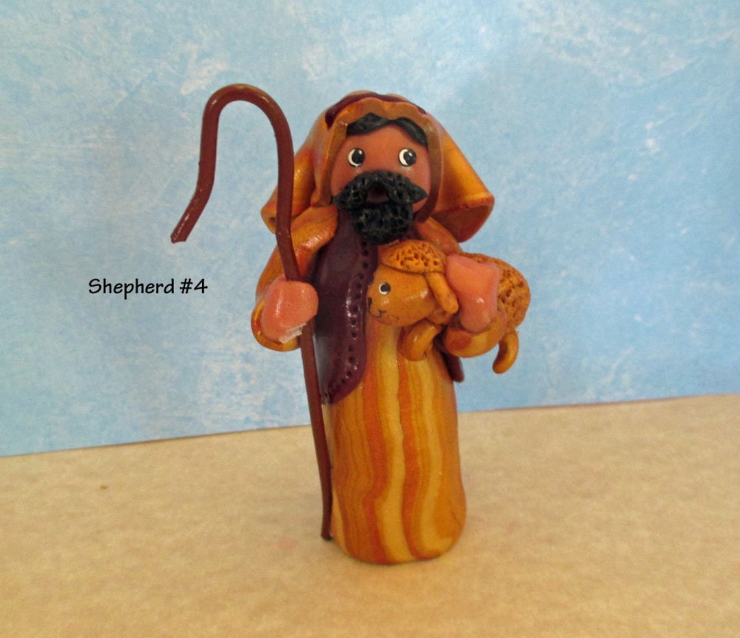Joyful Nativity Set SHEPHERD Figure Sculpture With One Etsy