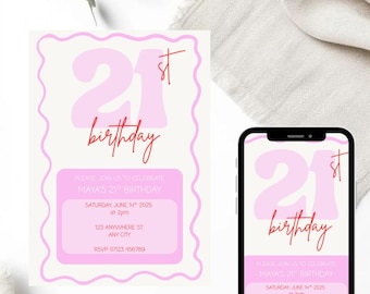 21st Birthday Party Invitation Template