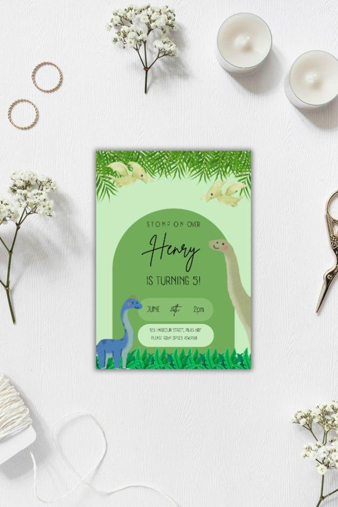 Dinosaur Party Invitation Template - Etsy