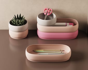 Stackable Pencil Holder Tool Storage Container Tray for Home Office Desk Organizer Decor Makeup Brush Fun Stacking Cup Box Cabinet Drawer