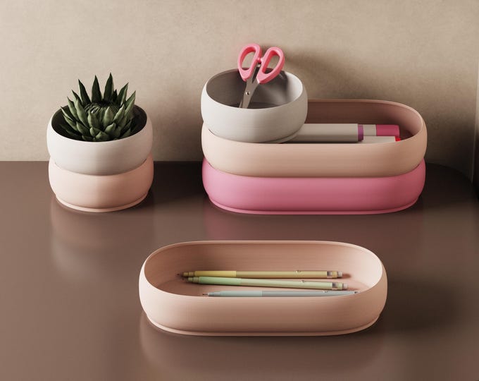 Stackable Pencil Holder Tool Storage Container Tray for Home Office Desk Organizer Decor Makeup Brush Fun Stacking Cup Box Cabinet Drawer