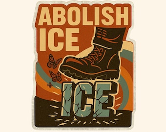 Punk Abolish ICE Sticker, Progressive Stickers, Leftist Stickers