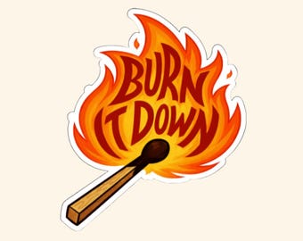 Leftist Vinyl Stickers | Flame political sticker