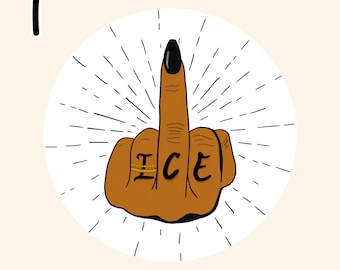 Anti ICE Sticker, antifascist, vinyl stickers