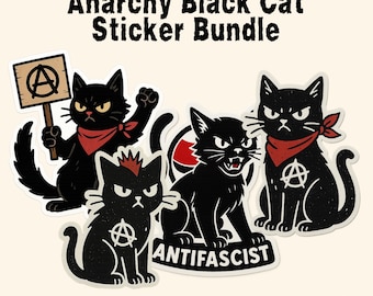 Anarchist Black Cat Sticker Bundle: Radical Vinyl Decals