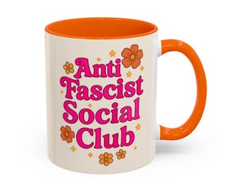 Antifascist Social Club Mug: Feminist Retro Coffee Cup