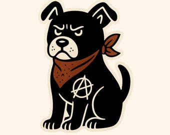 Anarchist Black Dog Sticker | Radical Punk Dog Vinyl Decal | Political Activist Gift