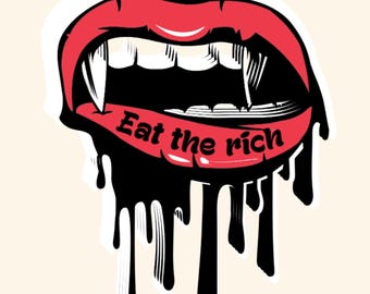 3 Piece Leftist Eat the Rich Sticker, Spooky Season Stickers