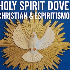 Holy Spirit Dove Wall Plaque Christian, Espiritismo, Bóveda, Allan Kardec Spiritism, Oduduwa Altar prayer Jesus cross church Saint cross