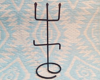 Exu Staff Trident Ferramenta 10 Inch Iron Candomble Umbanda Kimbanda Quimbanda Orixa Ritual Gege Nago Laroye Sarava