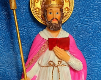 San Cipriano Statue: 14" Hoodoo Conjure Saint, Catholic Patron Church Sanctuary Jude Espiritismo Misa Blessing Shrine Altar prayer rosary