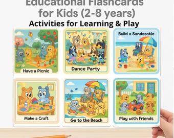 12 educatieve kaarten voor kinderen (2-8 jaar) - leuke activiteiten om te leren en te spelen