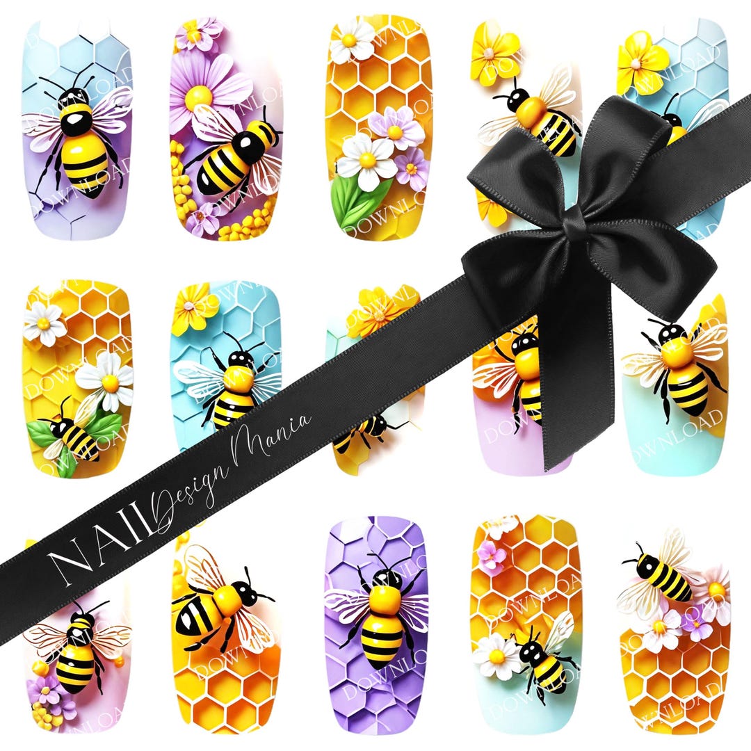 Honey And Bees Design For Nail Printer Water Decal Paper Tattoo honey-and-bees-design-for-nail-printer-water-decal-paper-tattoo