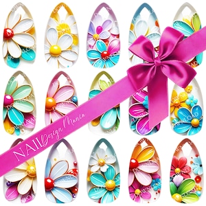 Digital Flower Design for Nail Printer | Water Decal Paper | Tattoo Transfer Paper | Nail Art | DIY