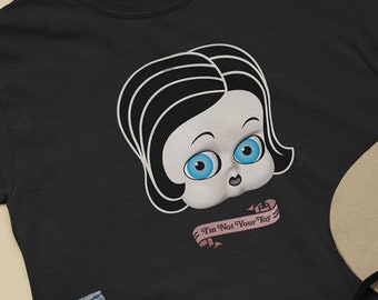 Retro Style Creepy Cute Goth Doll With Big Eyes I'm Not Your Toy Pop Cotton Unisex Tee T-Shirt