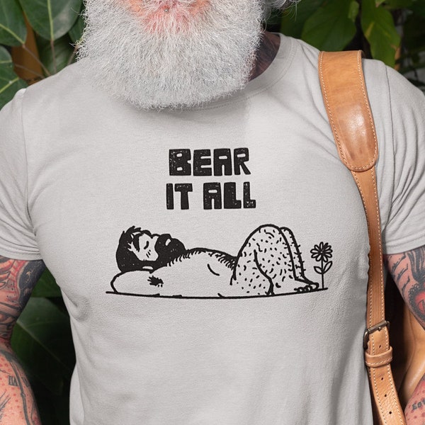 Vintage Style Nudist Gay Bear It All Pop Cotton Unisex Tee T-Shirt